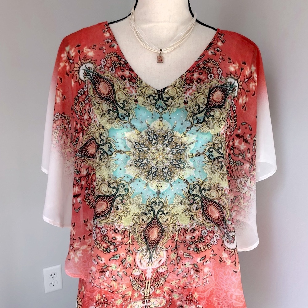 Westport Fairycore Boho Butterfly Sleeve Ethereal Top Size Large